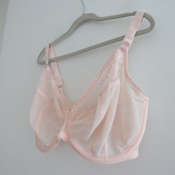 ELOMI Matilda Plunge Bra in Mesh Pearl Blush Feminine - Size 34L - Picture 8 of 14
